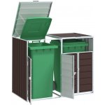 vidaXL box na 2 popelnice 144 x 81 x 113 cm ocel hnědý – Zboží Dáma