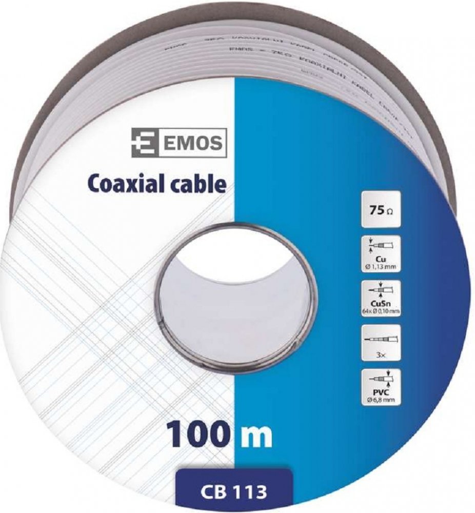 EMOS S5261 Koaxiální kabel CB113 100m | Srovnanicen.cz
