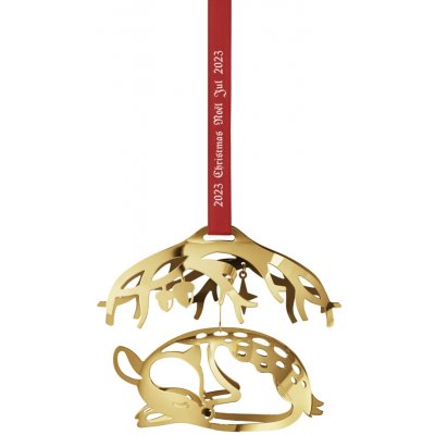 Georg Jensen Pozlacená vánoční ozdoba Sleeping Deer 2023 sběratelská edice, zlatá barva, kov – Hledejceny.cz