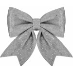 SPRINGOS Vánoční mašle s flitry 30x27,5cm stříbrná vánoční dekorace CA1300-XG – Sleviste.cz