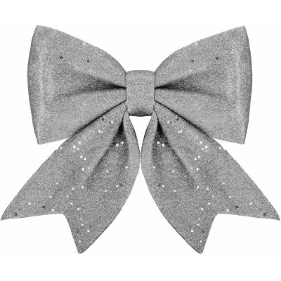 SPRINGOS Vánoční mašle s flitry 30x27,5cm stříbrná vánoční dekorace CA1300-XG – Sleviste.cz