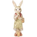 Dekorace králík s knihou a košíčkem se zlatým třpytem - 7*6*21 cm – Hledejceny.cz