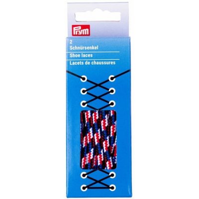 PRYM Kulaté tkaničky outdoorové, 5 mm, 120 cm, modré/červené/bílé – Sleviste.cz