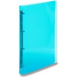 Karton P+P Pořadač 4 kroužkový A5 2,5 cm průhledný modrý – Zboží Živě