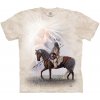 Pánské Tričko Pánské batikované triko The Mountain Indián na koni béžové