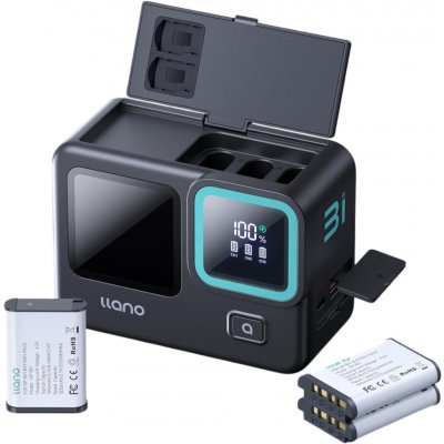 LLANO 3-in-1 Battery Charger Power Bank LCD NP-BX1 – Zboží Živě