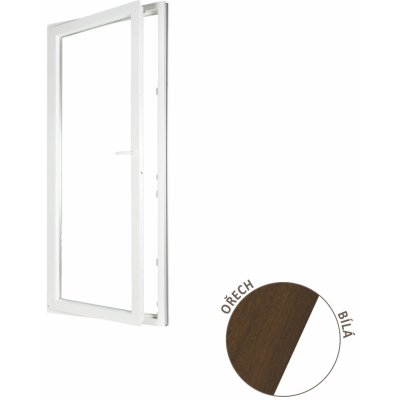 ALUPLAST Plastové jednokřídlové balkonové dveře ořech/bílé 90x210 Levé – Zboží Mobilmania