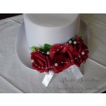 Cylindr bílý - bordó růže – Hledejceny.cz