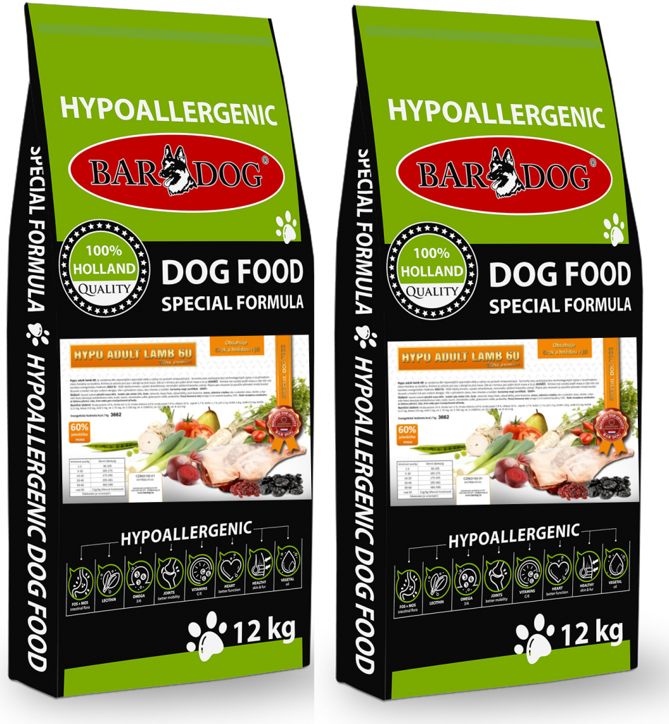 Bardog Hypo adult Lamb 60 2 x 12 kg