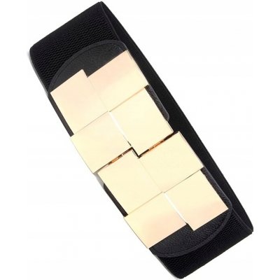 Dámský široký pásek k šatům černý gumový EDI022 NR: 2 – Zboží Dáma