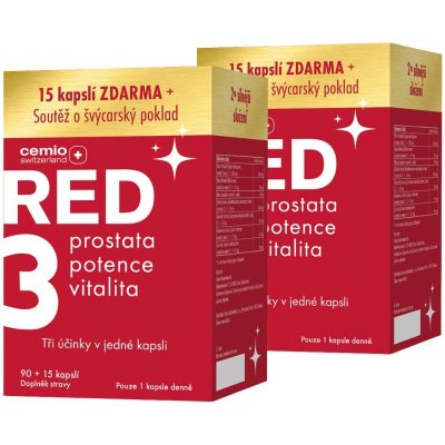 Cemio RED3 2 x 90 + 15 kapslí soutěžní balení