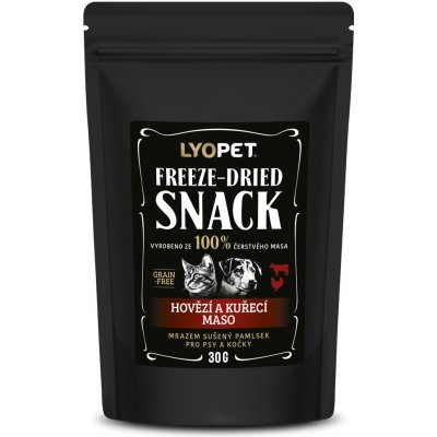 Lyopet Snack pamlsek z lyofilizovaného hovězího a kuřecího masa 30 g