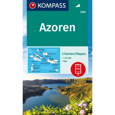 Azoren, Azorské ostrovy – set 2 turistických map (Kompass - 2260) - turistická mapa