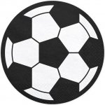 PartyDeco papírové ubrousky Fotbal bílé s černým potiskem 33x33cm 20ks – Zboží Dáma