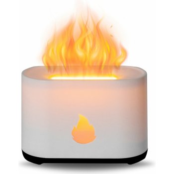 Aga Aroma difuzér s LED projekcí ohně Bílý 200 ml