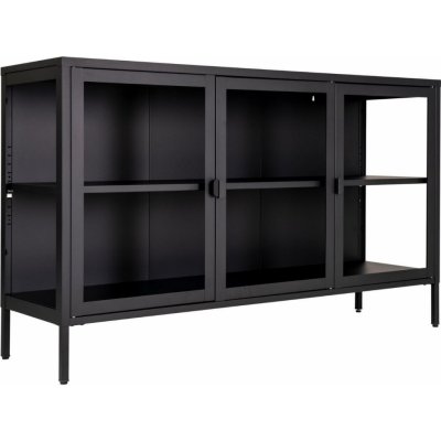 Nordic Living Černá kovová vitrína Bristana 85 x 140 cm – Hledejceny.cz