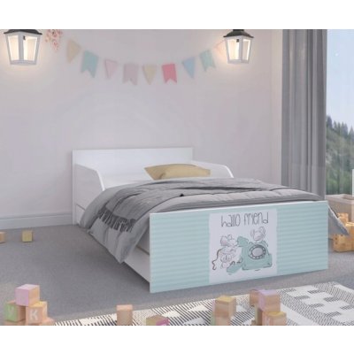 DumDekorace Dětská postel mentolová s myškami GLOPUFI180-TWOMOUSE