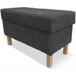 FRONTI Taburet ELLA s úložným prostorem - manšestr - grafitový – Sleviste.cz