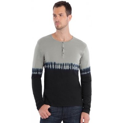 Guess Hart Jersey Dip Dye Henley Gray – Zboží Mobilmania