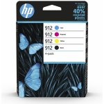 HP 912 originální inkoustová kazeta černá, azurová, purpurová, žlutá 6ZC74AE – Zboží Živě