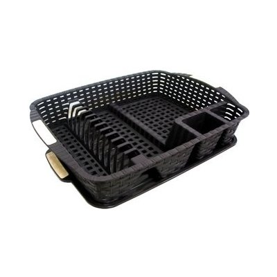 MEGA PLAST Mega Plast, Odkapávač na nádobí, polyratan, 47,5 x 37,5 x 9 cm, wenge – Zboží Dáma