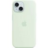 Pouzdro a kryt na mobilní telefon Apple Apple iPhone 15 Silikonový kryt s MagSafe světle mátový MWNC3ZM/A