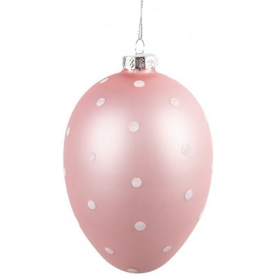 Růžové závěsné skleněné vajíčko s puntíky Egg Dots - Ø 10*16 cm – Hledejceny.cz