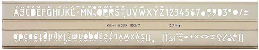 KOH-I-NOOR 748037 šablona písmenová kouřová