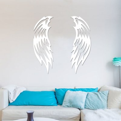 Dřevěná dekorace na zeď Andělská křídla DARK Barevný vzor: Bílá, Rozměry (cm): 60x86 – Zboží Mobilmania