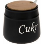 Cukřenka 0,40l, d10,5x10,5cm, CUKR, BLACK, keramika/bambus – Zboží Mobilmania