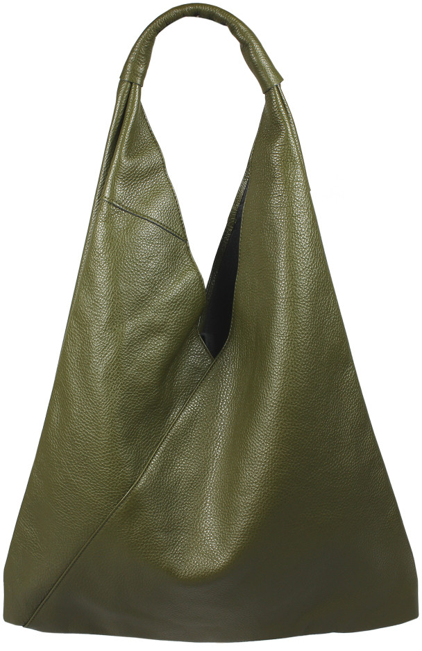 Zelená kožená kabelka přes rameno Alma Verde