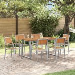 OMAXI 817168 Zahradní jídelní souprava 7 pcs Šedo-hnědá 140 x 80 x 75 cm – Hledejceny.cz