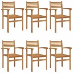 OMAXI 623270 Židle 6 pcs Hnědá 56 x 55 x 90,5 cm Pevné teakové dřevo – Hledejceny.cz