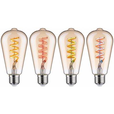 Paulmann LED rustik ZigBee E27 6,3W RGBW dim zlatá 29158 – Hledejceny.cz