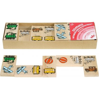 Mik Toys dřevěné domino Dopravní prostředky