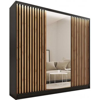 Nejlevnější nábytek Insular 3D 200 se zrcadlem černý mat/dub wotan