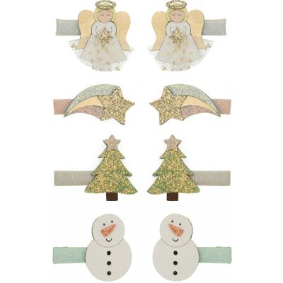 MIMI & LULA Sponky do vlasů Angel mini clips – set 8 ks, růžová barva, kov, textil – Zboží Dáma