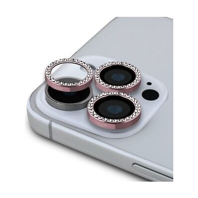 Guess Fixed Glliter ochrana čoček pro iPhone 16 Pro/16 Pro Max Pink 3666339364908 – Zboží Živě