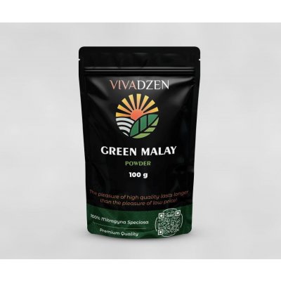 VivaDzen Zelený Malajský kratom Prášek 100 g