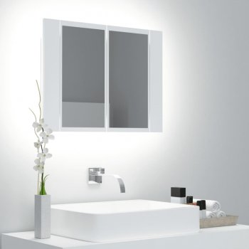 zahrada-XL LED koupelnová skříňka se zrcadlem bílá 60 x 12 x 45 cm akryl