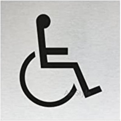Znak rozlišovací "WC-invalidé", 60 x 60 mm, samolepící, nerez – Zboží Mobilmania