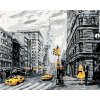 Malování podle čísla zuty Žluté taxíky v New Yorku, 80×100 cm, bez rámu a bez vypnutí plátna