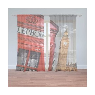 Sablio Záclony Londýn 3: 2ks 150x250cm – Hledejceny.cz