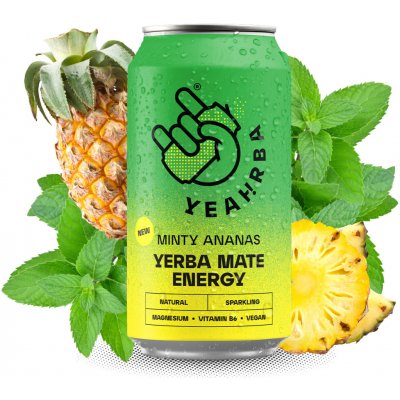 Yeahrba Yerba Maté Minty Ananas přírodní energetický nápoj 330 ml – Zboží Dáma