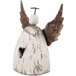 Dekorace dřevěná figurka anděl se srdíčkem Angel Rustic S 11*5*11 cm Clayre & Eef – Hledejceny.cz