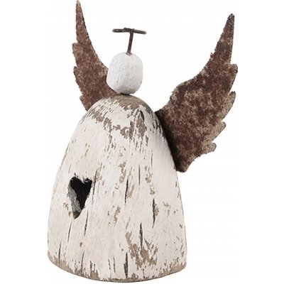 Dekorace dřevěná figurka anděl se srdíčkem Angel Rustic S 11*5*11 cm Clayre & Eef – Hledejceny.cz