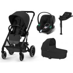 Cybex Balios S Lux Kombinovaný Moon Black černý rám + Cybex Aton B2 i-Size 0-13kg + Základna One Volcano Black 2023