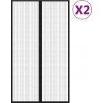 vidaXL Závěsy do dveří proti hmyzu 2 ks s magnety černé 200 x 80 cm – Sleviste.cz