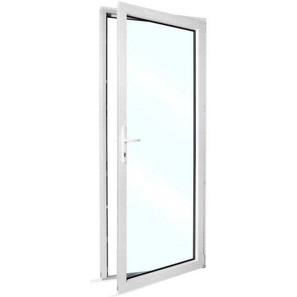 Venkovní dveře SkladOken.cz vedlejší vchodové dveře jednokřídlé 88 x 208 cm, prosklené, bílé, PRAVÉ