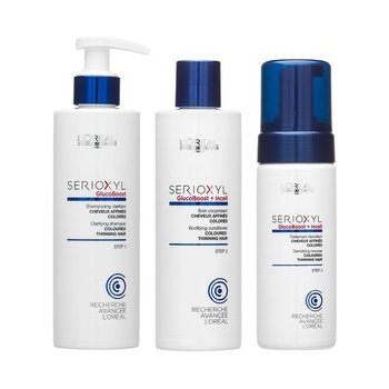 L'Oréal Paris Serioxyl 2 Colored Hair šampon 250 ml + kondicionér 250 ml + vlasová pěna 125 ml Pro barvené řídnoucí vlasy dárková sada